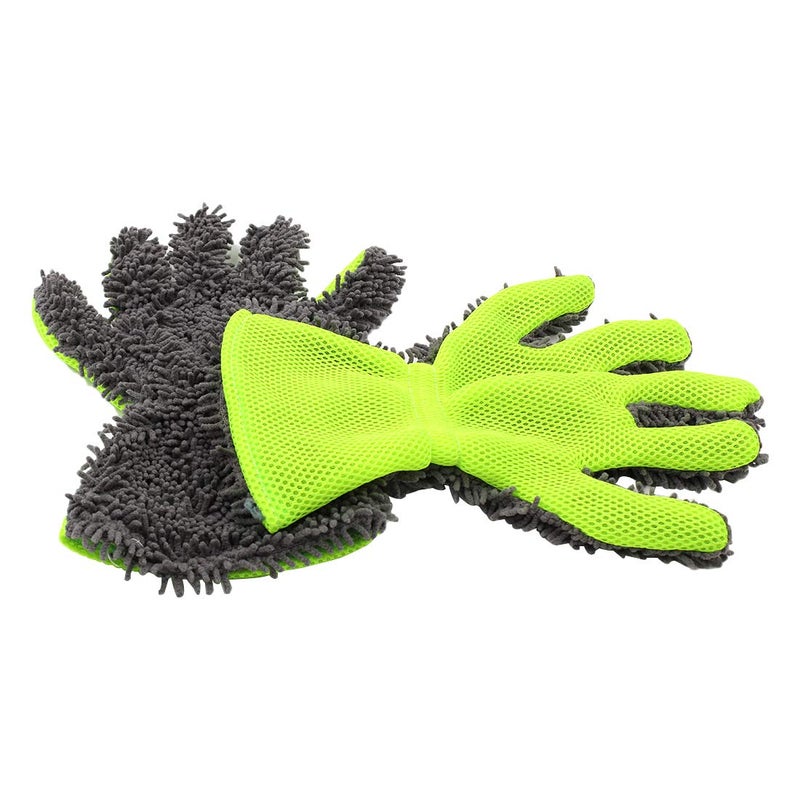 BokWin 2-Pack Car Wash Mitt Scratch Free, 5-Finger Microfiber Wash Mitts, Car Interior Exterior Cleaning Gloves, Auto Chenille Washing Sponge Kits for Cleaning Wheel Tight Spot - Image 2